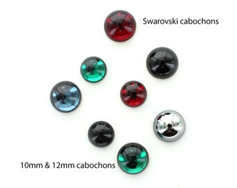 Cabochons 10mm & 12mm.  Various colours,  Price is for 10 pieces.