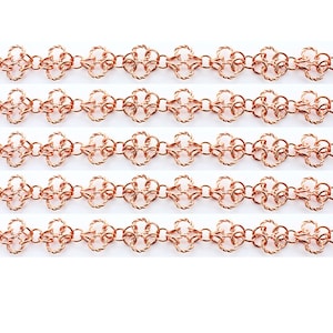 Copper tone fancy chain.  Price is for 1 meter
