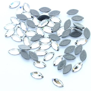 Swarovski Elements 8x4 crystal hotfix and no glue foiled made by Preciosa.  Price is for 10 stones