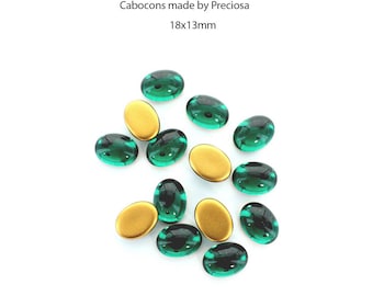 Cabochons made by Preciosa.  18x13mm, 14x10 ,10x8 and 8x6 emerald.  Price is for 6, and 12 cabochons.