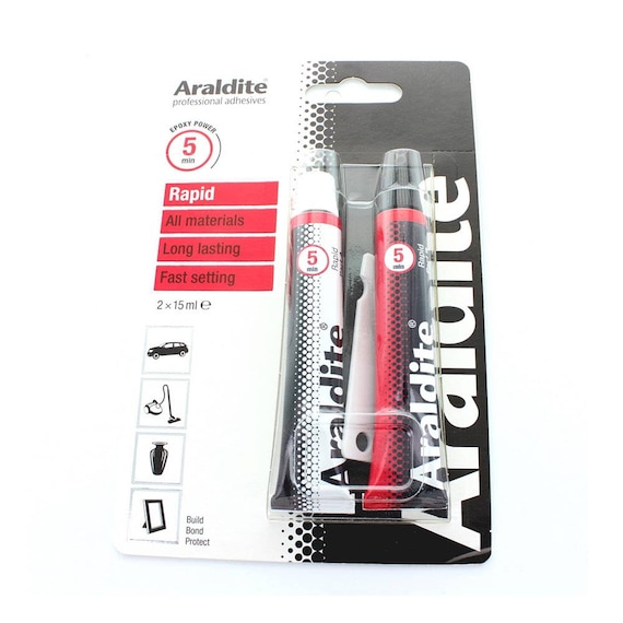 Araldite two part epoxy glue which is fast setting. Price is for 1 packet of glue