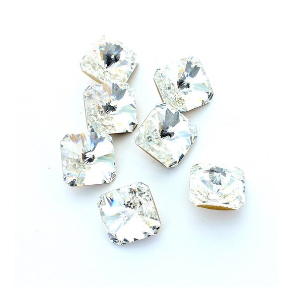Swarovski 4650 14mm Rivoli cushion shaped crystal stones.  Price is for 2 stone