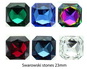 Swarovski 4675 23mm Square stone, in 6 colours.  Price is for 1 stone