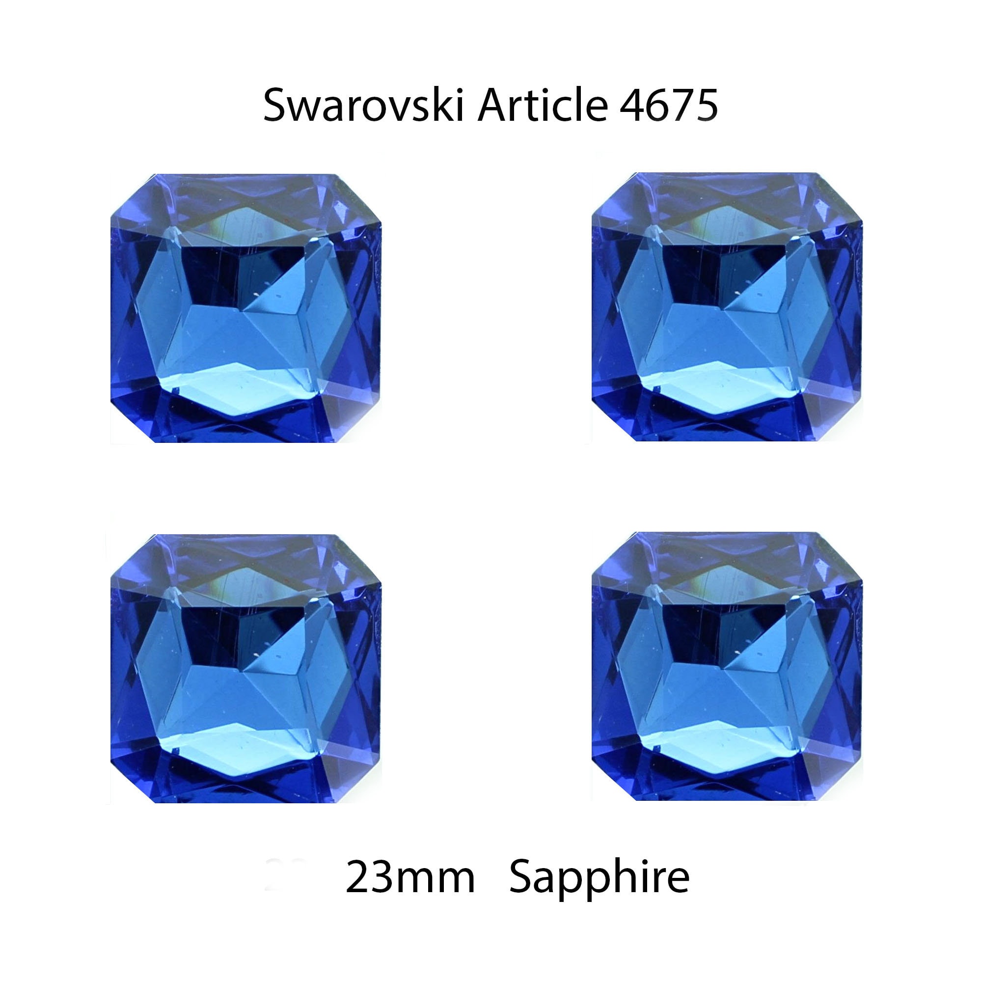 Swarovski 4675 23mm Square Stone, in 6 Colours. Price is for 1