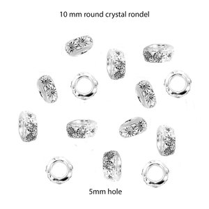 Rondells 10mm with 5mm hole.  Price is for 4 rondells