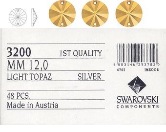 Swarovski 3200 12mm assorted  colours Sew on Stone.  Price is for 10 pieces SPECIAL OFFER FOR 72 Pcs