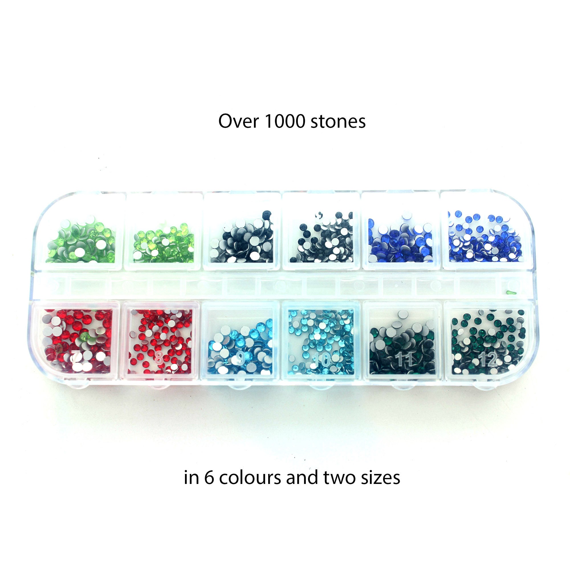 Nail Art Stones in Two Sizes and Six Colours. Price is for 1 Etsy UK