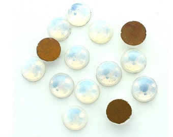 Vintage white opal cabochons.10mm, 12mm  and 15mm .  Price is for  10 cabochons.
