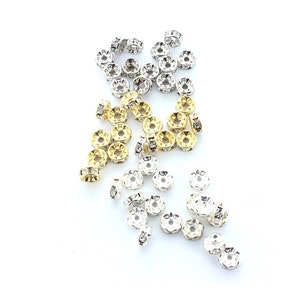 Rondelles 10 mm, 7 mm, 6 mm en cristal fabriquées par Preciosa. Le prix est pour 10 ou 100 rondelles.