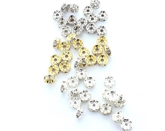 10mm and 6mm crystal rondelles made by Preciosa. The price is for 12 or 100 rondelles.