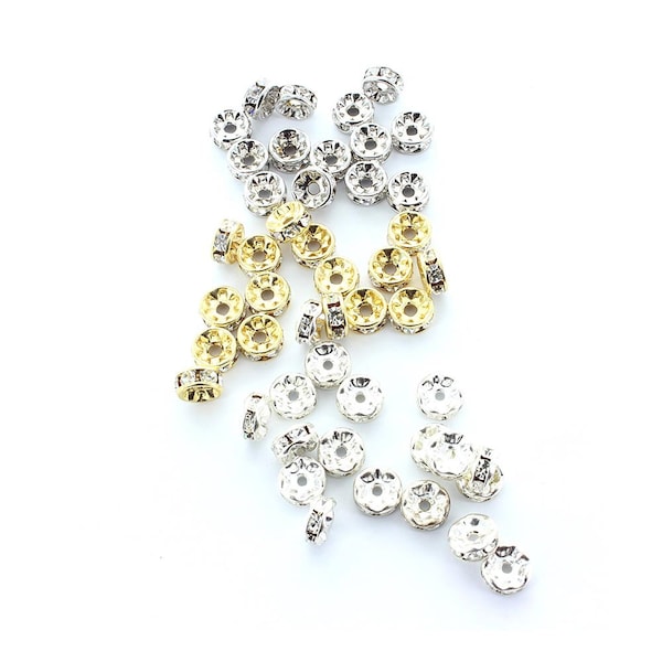 10mm and 6mm crystal rondelles made by Preciosa. The price is for 12 or 100 rondelles.