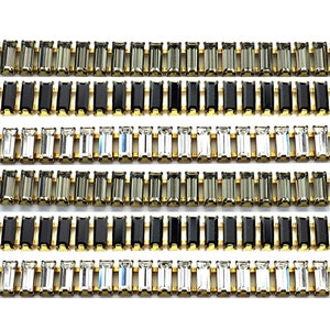7x3 baguette brass chain set with best quality machine cut crystals.  Price is for 30cm