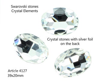 Swarovski 4127 stones.  Colour crystal.  Size 39x28mm.  Price is for one stone