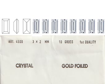 Swarovski 4500 baguettes 5x2.5 4x3 and 3.2. Price is for  10 gross or 100 pcs
