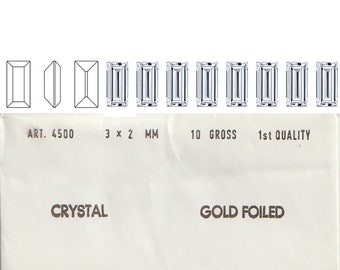 Swarovski 4500 baguettes 5x2.5 4x2, 6x2 and 3x2. Price is for  10 gross or 100 pcs