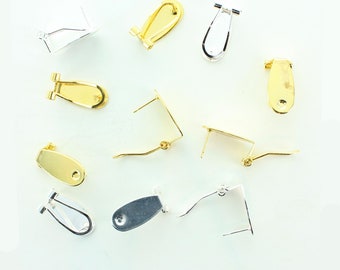 Omega clip for pierced ears. Gold or Silver.  Price is for 4 pieces