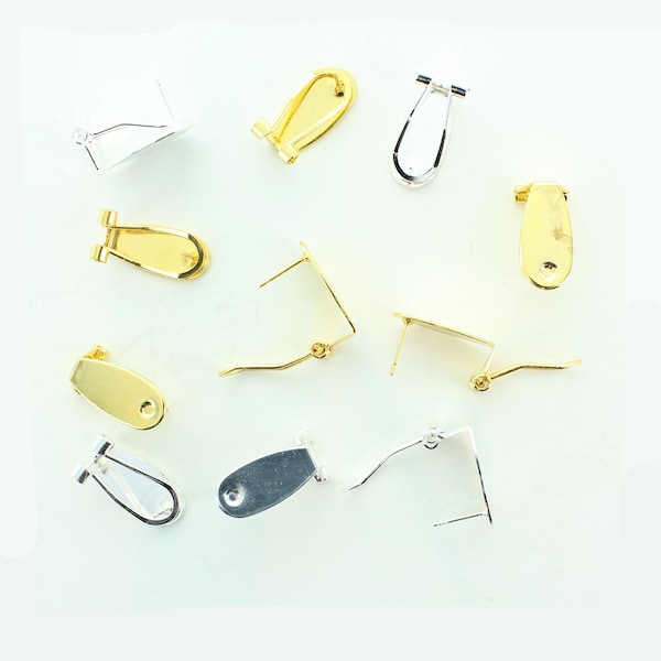 Omega clip for pierced ears. Gold or Silver.  Price is for 4 pieces