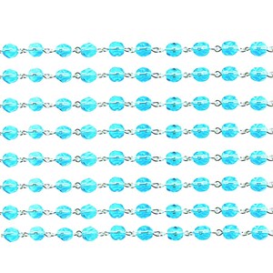 Czech glass Aqua Bohemica beads 6mm chain .  Price is for 1 meter