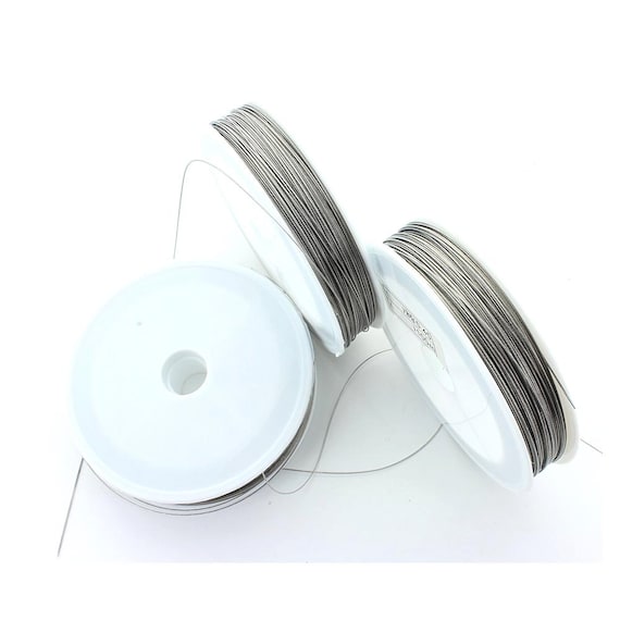 1 Roll Tiger Tail Beading Wire 50 Meter Silver/grey 0.45mm 