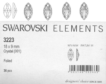 Swarovski 3223 18x9 Crystal.  Price for 1 stone