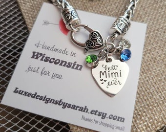Gepersonaliseerd cadeau voor mimi, mimi geboortesteen armband, mimi geschenken, mimi geboortesteen armband, cadeau voor oma, cadeau voor grootmoeder