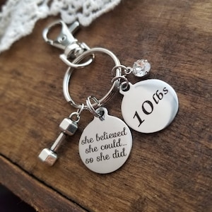 gepersonaliseerde Weight Watchers Charms-reissleutelhanger, mijlpaalsleutelhanger gewichtsverlies, sleutelhanger gewichtsverliestracker, cadeau gewichtsverlies
