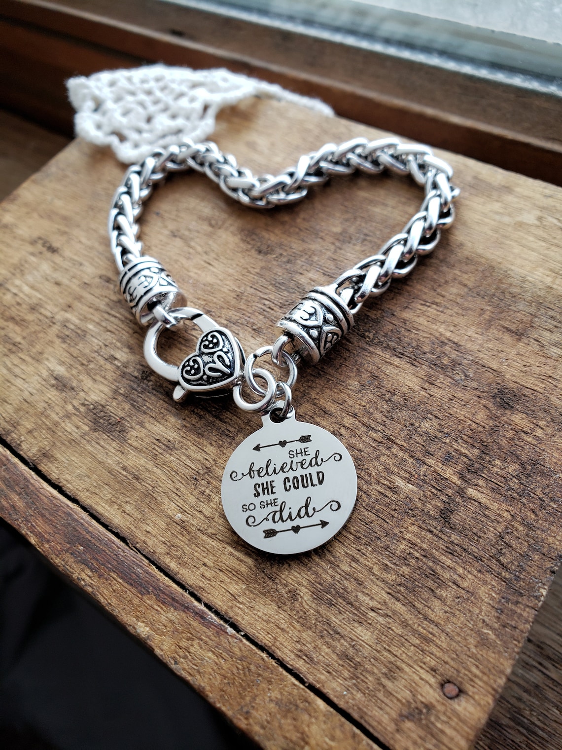 She Believed She Could so She Did Bracelet, Graduation Gift