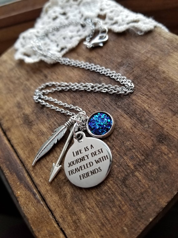 Gift for Best Friend, Life is a Journey Necklace, Long Distance