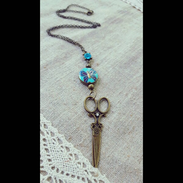 Sewing gift, scissors necklace, gift for sewer, gift for seamstress, cosmetology gift, hairstylist necklace, hairstylist gift, sewing charm