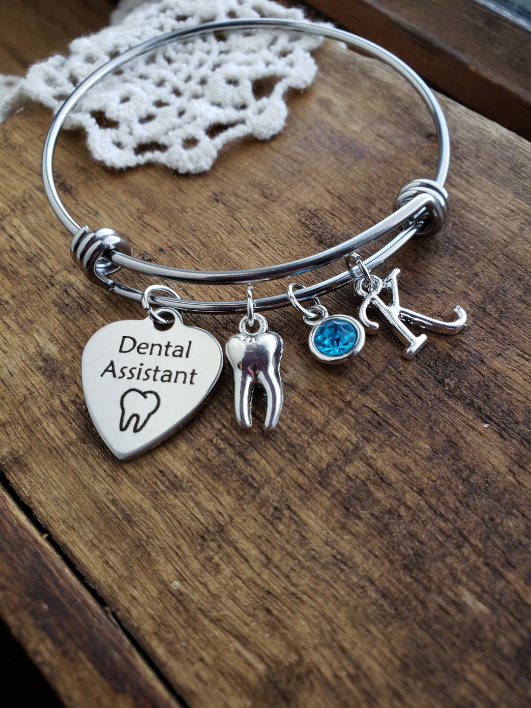 Dental Assistant Gifts, Dental Assistant Charm Bracelet, Dental