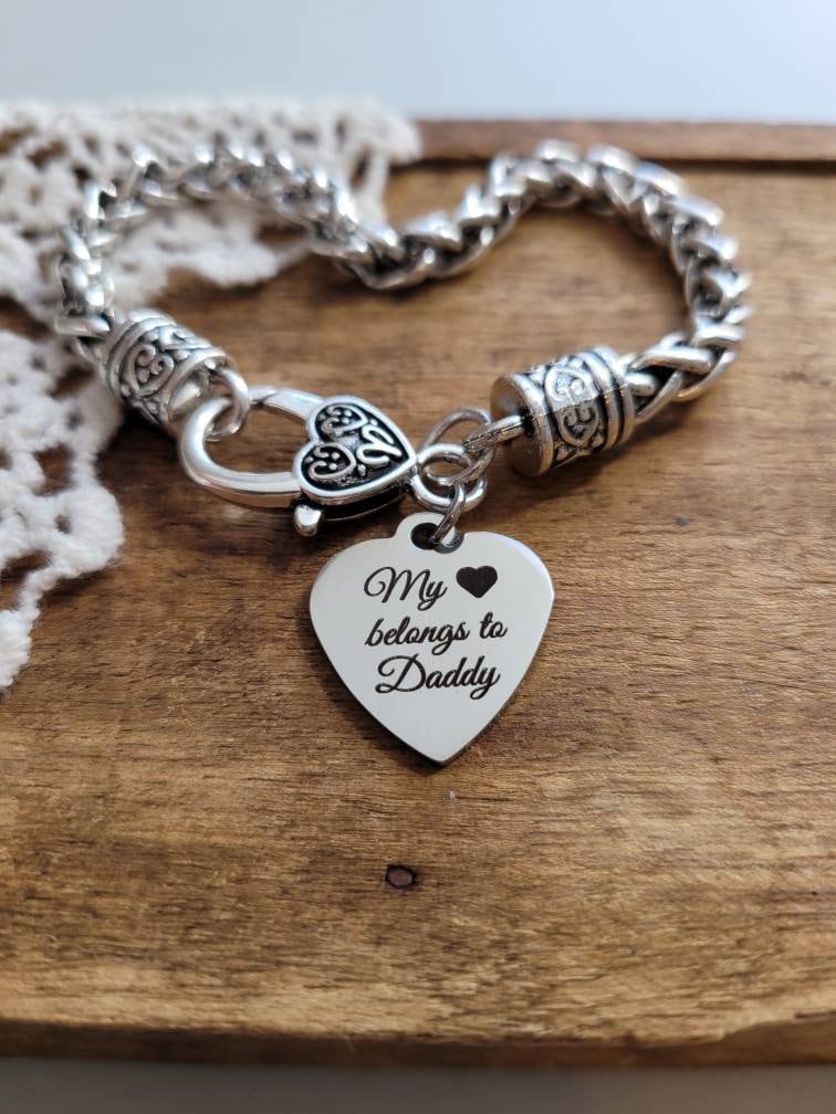 "Daddy's Girl" Italian Charm – 9mm Stainless Steel, Fits Classic Bracelet, Silver 2 thumbnail image