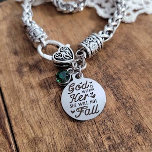 God is within her she will not fall, gift for girl, religious gift for teen, confirmation jewelry, Christian gift for teen girl, Christian