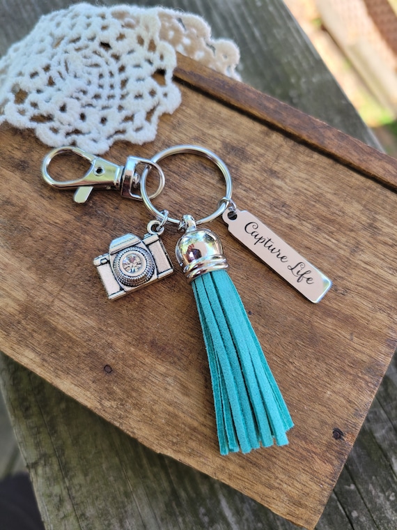 Gift for photographer Capture life keychain camera charm keyring photography keyfob personalized photography keychain personalized