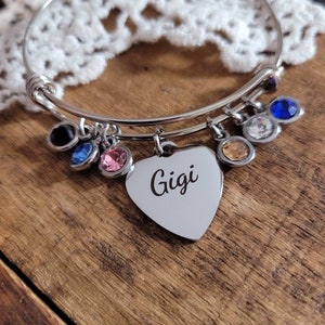 Personalized gift for Gigi, Gigi birthstone bracelet, Gigi gifts, Gigi birthstone bracelet, gift for grandma, gift for grandmother
