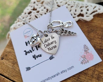 Labor and delivery nurse gift, gift for l and d nurse, gift nurse graduation,  l&d nurse necklace,nurse jewelry,gift for nurse graduation