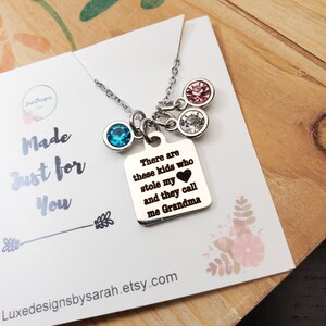 personalized gift for grandma, grandma necklace, grandma birthstone necklace, family tree birthstone necklace, gift for grandma,