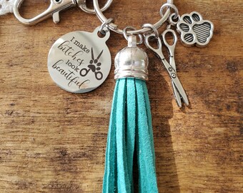 I make bitches look beautiful keychain, dog groomer keychain, gift for dog groomer, dog groomer gift, funny dog groomer gift