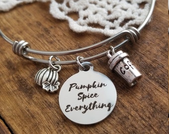 Pumpkin spice latte bracelet, pumpkin spice gift, pumpkin jewelry, pumpkin spice  bracelet, Halloween jewelry, Halloween bracelet