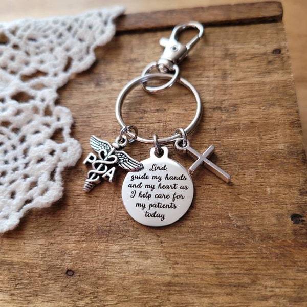 Gift for physician assistant, physician assistant graduation gift, PA graduation gift, religous gift for a physician assistant, prayer charm