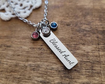 Regalos para tía, regalo para tía, joyas para tía, collar con piedra de nacimiento para tía, collar con el árbol de la vida, regalo personalizado para tía, regalo único para tía