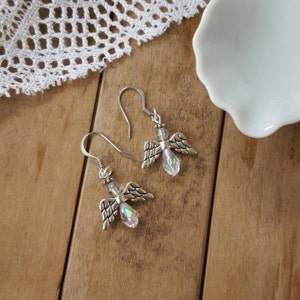 Christmas earrings, Christmas angel earrings, holiday angel earrings, Angel earrings , first communion earrings, religious gift