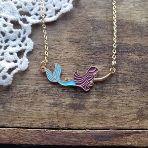 Mermaid jewelry,  mermaid necklace, gold mermaid necklace,  mermaid charm necklace,  gift for teen girl, gift for girl, mermaid gifts, swim