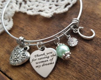 Gift for mother in law, mother of the bride, bridal gift, thank you for raising the woman of my dreams, mother in law jewelry, wedding gift