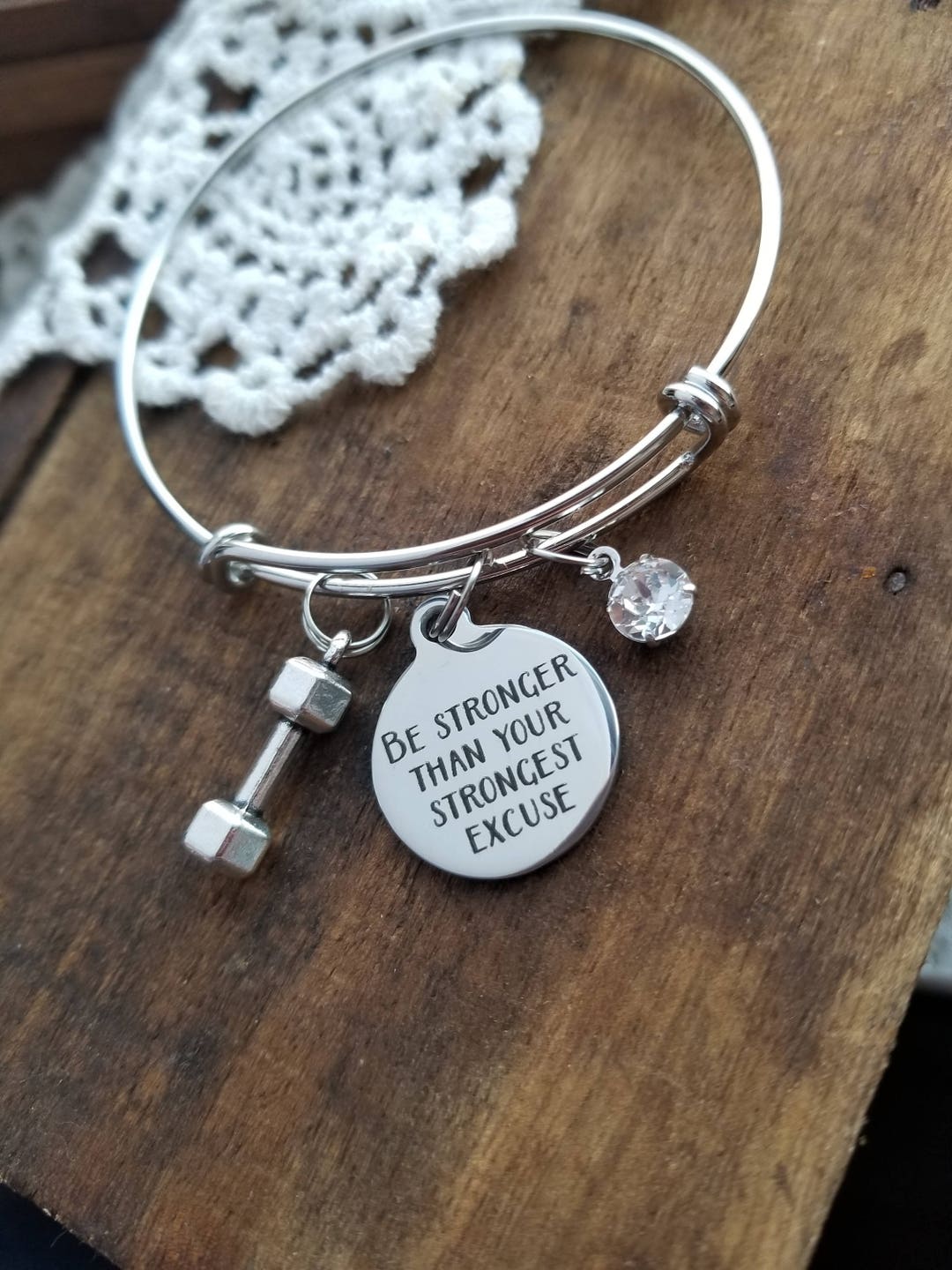 Weight Loss Jewelry, Gift for Coach, Gift for Trainer, Stronger Than Your Strongest Excuse ...