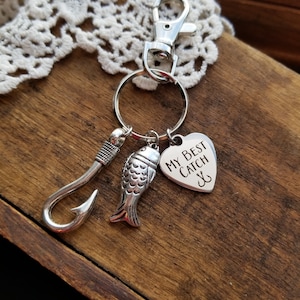 Geschenk für Mann, Angeln Geschenk, Angeln Schlüsselanhänger, Geschenk für Fischer, Mein bester Fang Fischer Schlüsselanhänger, Geschenk für Freund, Ruhestand Geschenk