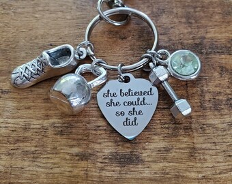 Fitness gifts, gift for trainer, gym  keychain, gym keyfob, gift for a coach, weightloss keychain, fitness keychain , motivational keychain