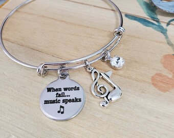 gift for music teacher, gift for band teacher, music gifts, music theme charm bracelet, gift for band member, music lover bracelet,