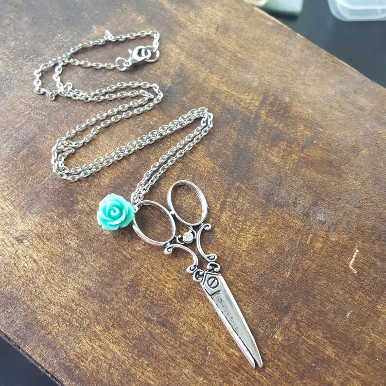 gift for hairstylist shears necklace cosmetologist gift trending necklace scissor necklace hairstylist gift vintage scissor necklace