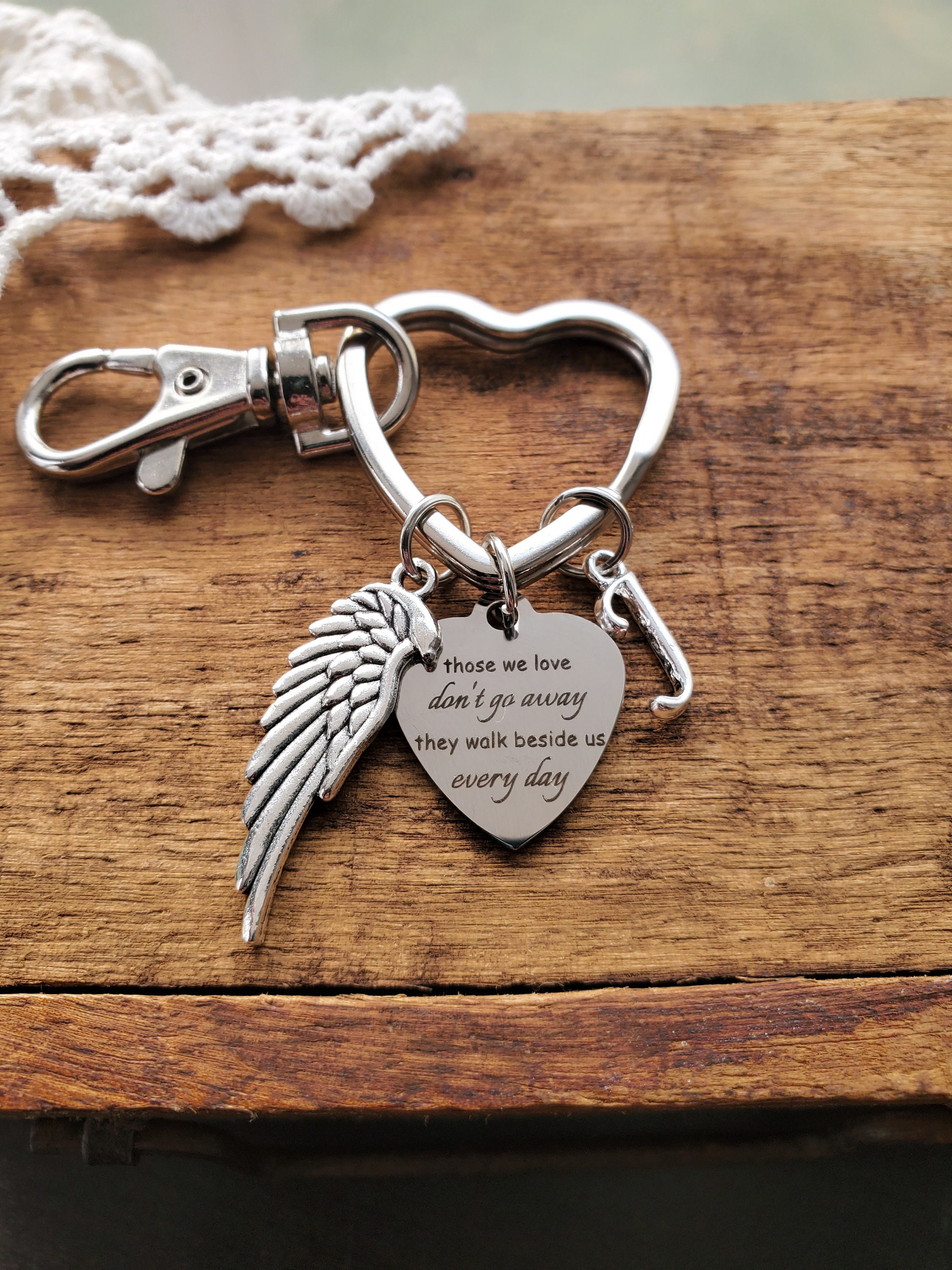 Memorial Gift, Sympathy Gift, Memorial Keychain, Those We Love Don't Go ...
