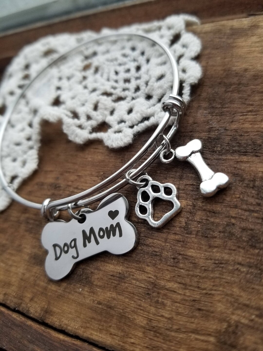 Dog Mom Jewelry Dog Mom Charm Bracelet Gift for Dog Mom Etsy